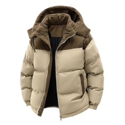 Men’s Winter Puffer Jacket Cotton Padded Warm Hooded Windbreaker Coat Outdoor Casual Thick Parka for Cold Weather Streetwear