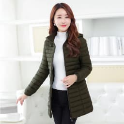 Winter Thiened Cotton Jaet Women's Mid-Length Faionable Slimming Korean Sle Mommy Clothes Warm Sli Polyester