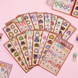 20 Pcs Cartoon Pixel Die Cut Sticker Book DIY Journal Planner Decorative Scrapbooking Stickers for Laptop Student Stationery