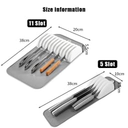 Large Knife Mat Non-Slip Drawer Knifes Organizer 5 Slots and 11 Slots Knives Holder Home Kitchen Organization