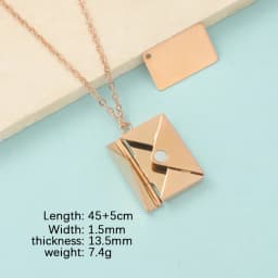 Fnixtar Detachable Envelope Pendant Necklaces Mirror Polish Stainless Steel Creative Love Letter DIY Necklace 10 PCS/lot