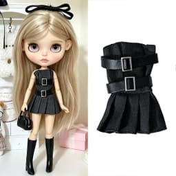 For Blythe Doll Outfit Clothes Luxury Checkered Coat Dress Set Sweet Princess Bowknot Skirt Clothing For Barbies OB24 Small 1/6