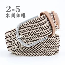 3.3x107cm Solid Color Elastic Braided Belt Casual Men's Women's Belt Stretch Canvas Pin Buckle Waistband