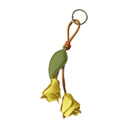 Multi-color Purple Pu Leather Flower Pendant Hanger Lavender Pu Flower Keychain Weave Fashion Bag Charm Car Keyring
