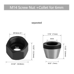 LAVIE Carving Machine Collet Trimming Machine Woodworking Accessories Adapter ER Clamp Nut -C NUT COLLET