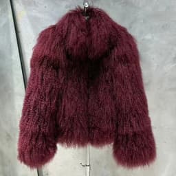 Mongolian Fur Jacket Stand Collar Women's Mongolian Fur Coat Winter Warm Winter Natural Fur Cloth 908