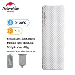 Naturehike Camping Mat 3.2/5.8/8.8 High R Value Ultralight Warm Inflatable Mattress Outdoor Portable Folding Inflatable Mats