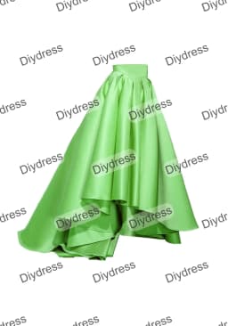 Women's High Low Elegant Prom Party Skirt A-Line Pleated Front Short Back Long Satin Skirt With Pockets For Evening Gown