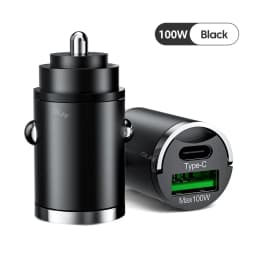 100W Mini Car Charger QC 3.0 Fast Charging PD USB Type C Pull Ring Car Phone Charger Adapter For Iphone 15 Xiaomi Samsung Huawei