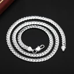 20-60cm 925 Sterling Silver Luxury Brand Design 6mm Fine Necklace Chain for Woman Men Fashion Wedding Engagement Jewelry