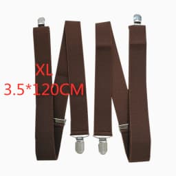 3.5 cm Wide Solid Color No Cross Suspenders Men 4 Strong Clips Women Suspender For wedding Party Trouser Braces