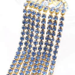 1 Yard Rhinestones Chain SS6- SS12 Gold Base Shine Crystals Stones Glue On Rhinestone Chain for Clothes Needlework Gems Crafts