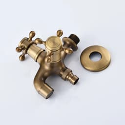 High Quality Total Brass Brushed Double Using Washing Machine Faucet Bathroom Corner Faucet Tap Garden Outdoor Tap