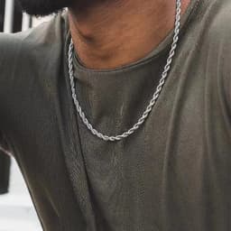 1 Piece Silver Color Width 2mm/3mm/4mm/5mm Rope Chain Necklace for Men Women Stainless Steel Twisted Singapore Layering Collier