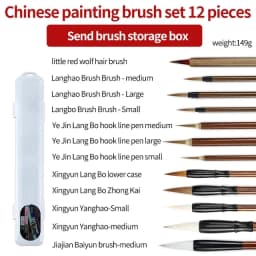 Chinese Painting Brush Beginner Calligraphy Drawing Bamboo Pen Curtain Felt Rice Paper Set Landscape Drawing Writing Art Supply