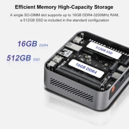 Ninkear M7 Mini PC (Intel Core i7-1185G7, 16GB RAM, 512GB SSD) — Supports triple-display output, 4K, Wi-Fi 6, Bluetooth 5.2, dual HDMI, and Type-C ports; pre-installed with Windows 11 Pro (Business Desktop PC)