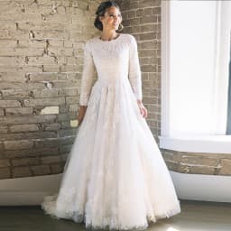 Customized Muslim Ivory A-line Wedding Dresses O-Neck Applique Lace Full Draped Pleat Tulle Brideing Dresses robe de mariée 2025