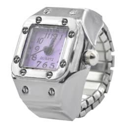 Creative Alloy Shell New Hot Selling Compact Finger Square Arabic Numeral Scale Dial Couple Men's And Women's Ring Watch