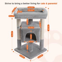 Cat Tree Tower for Indoor Cats with Private Cozy Cat Condo Double Large Perch with Scratching Posts for Kitten