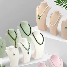 Arctic Snow L Shape Velvet Neck Mannequin Bust Necklace Jewelry Pendant Display Stand Counter Showcase Prop Organizador