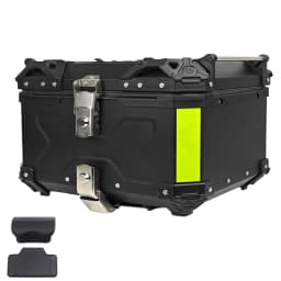 65L Motorcycle Top Case, Aluminum Alloy Waterproof Tail Box With Anti-Theft Lock & Quick Release, Universal Fit For Motorbike