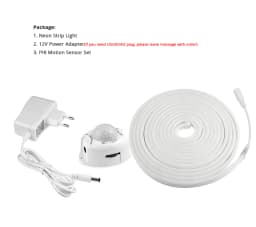 6mm Flexible LED Neon Strip Light With Power Adapter Touch Dimmer Hand Sweep PIR Motion Sensor Switch Set