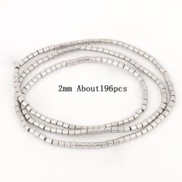 Natural Silver Color Hematite Stone Cylinder Irregular Loose Round Beads For DIY Jewelry Making Bracelet Earring Accessories