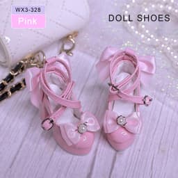 BJD Shoes Bowknot High Heels for 1/3 Xiny 1/4 Bariy BJD Doll Toy Platform Heels Black Pink Colors Shoes Dolls Accessories