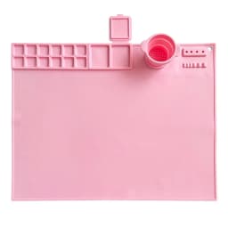 Silicone Painting Mat Drawing Pad With Palette Casting Molds Mat With Cup Washable Graffiti Silicone Sheet For Art Painting Clay