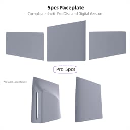 5 in 1 30th Anniversary Gray FacePlates for PS5 Pro Disc/Digital Edition for PlayStation 5 Pro Cover Accessories Faceplate Shell