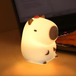 KFV Cute Pear Night Light 7-Color Dimmable Touch-Controlled Night Light Silicone Stress Reducing Pat Duck Lamp USB Rechargeable