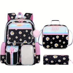 Cute Student Backpack 3pcs/set Primary Schoolbag Rabbits and Quicksand Kawaii Student Backpack Teenage Girls Handbag Rucksack