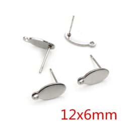 20pcs 316L Stainless Steel Geometric Earring Stud Earring Posts Connector Fashion Styles DIY Jewelry Making Findings Accessories