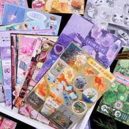 50 Sheets PET Die cut Stickers book Retro Cartoon Decorative handmade Scrapbooking Material Diary Japanese Stationery Supplies