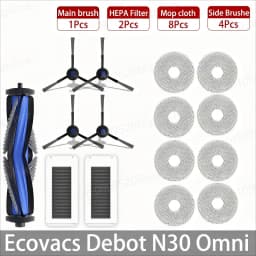Ecovacs Debot N30 Omni / N30 Pro Omni Robot Vacuum Replacement Part Accessory Main Side Brush Hepa Filter Mop Dust Bag