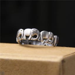 Buyee 925 Sterling Silver Female Ring Elegant Elephant Open Ring for Women Fashion Ethnic Small Fine Jewelry Circle Gift