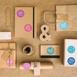 50-500pcs Round Thank You For Your Order Sticker Thanks For Shopping Small Shop Local Handmade Sticker Blue Pink Labels Sticker