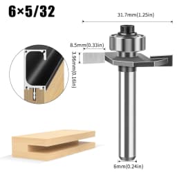1pc 6mm 12mm Shank Ball T-cutter Woodworking Milling Router Bit Slotting Cutter 2-in-1 Slotting Crabapple Angle Milling Cutter