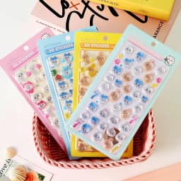 Chiikawa 3D Cute Relief PVC Crystal Waterproof Stickers DIY Scrapbook Laptop Cute Bonbon Drop Seal Children Gift ボンボン ドロップシール