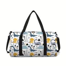 Cartoon Dinosaur Pattern Print Large Capacity Luggage Bag For Boy/Girls Best Gifts 2D Cartoon Outdoor Fitness Bag For Children