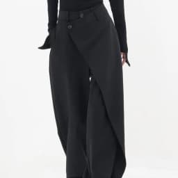 Matakawa Irregular Solid Women Pants Spring Autumn Loose Streetwear Pantalones De Mujer Fashion Patchwork Wide Leg Trousers
