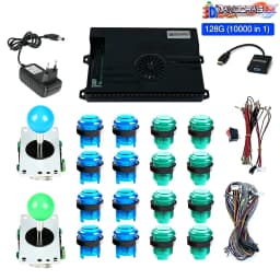 128GB 3D Pandora Saga Box EX2 10000 in 1 DIY Kit Arcade  Game Console 8 Way Joystick Led Lights Button Cabinet Bartop 2 Playes