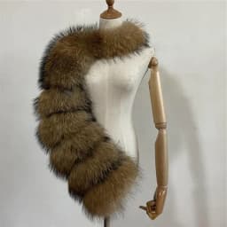 BEIZIRU Women's Real Fur Coat Silver Fox Red Fox Two Sleeve 60CM Length Naked Fashion