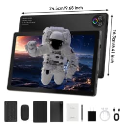 KB1001L 10.1 Inch Android 16 Tablet, Max 24GB(3GB+21GB) RAM 64GB ROM, A333 5-Core CPU, HD IPS Touch Screen 800*1280, 6000mAh Battery, 5MP+8MP Dual Camera, WiFi 6, Widevine L1, Face Unlock, Type-C, 1TB Expandable Storage,France Local Warehouse Fast Delive