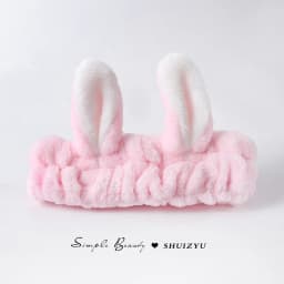 Cute face wash headband with plush headband, widened anti slip face wash, makeup application, moisture-proof hair, sports face w