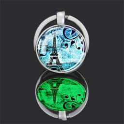 Luminous Eiffel Tower Keychains Two-Side Glass Pendant Key Chain France Paris Eiffel Tower Glow in The Dark Keyring Travel Gifts