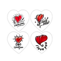 50-500 Labels Love Rainbow Sticker Heart Shape Scrapbooking Gift Packaging Party Wedding Valentine's Day Stationery Sticker