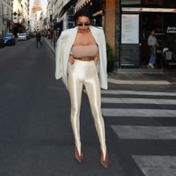 Solid Shiny Tight Long Casual Pants Women Fashion Glossy Elastic High Waist Peach Hips Slim Skinny Casual Trousers Leggings
