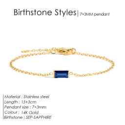 EMANCO Stainless Steel Bangle 7*3MM Square Birthstone Bracelet Sparkling High-end Rhinestone Accessories Gift