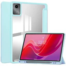 Tablet Case for Lenovo Xiaoxin Pad 2024 Tab M11 11 Inch Trifold Pencil Holder Acrylic Back Flip Stand Kickstand Shockproof Cover